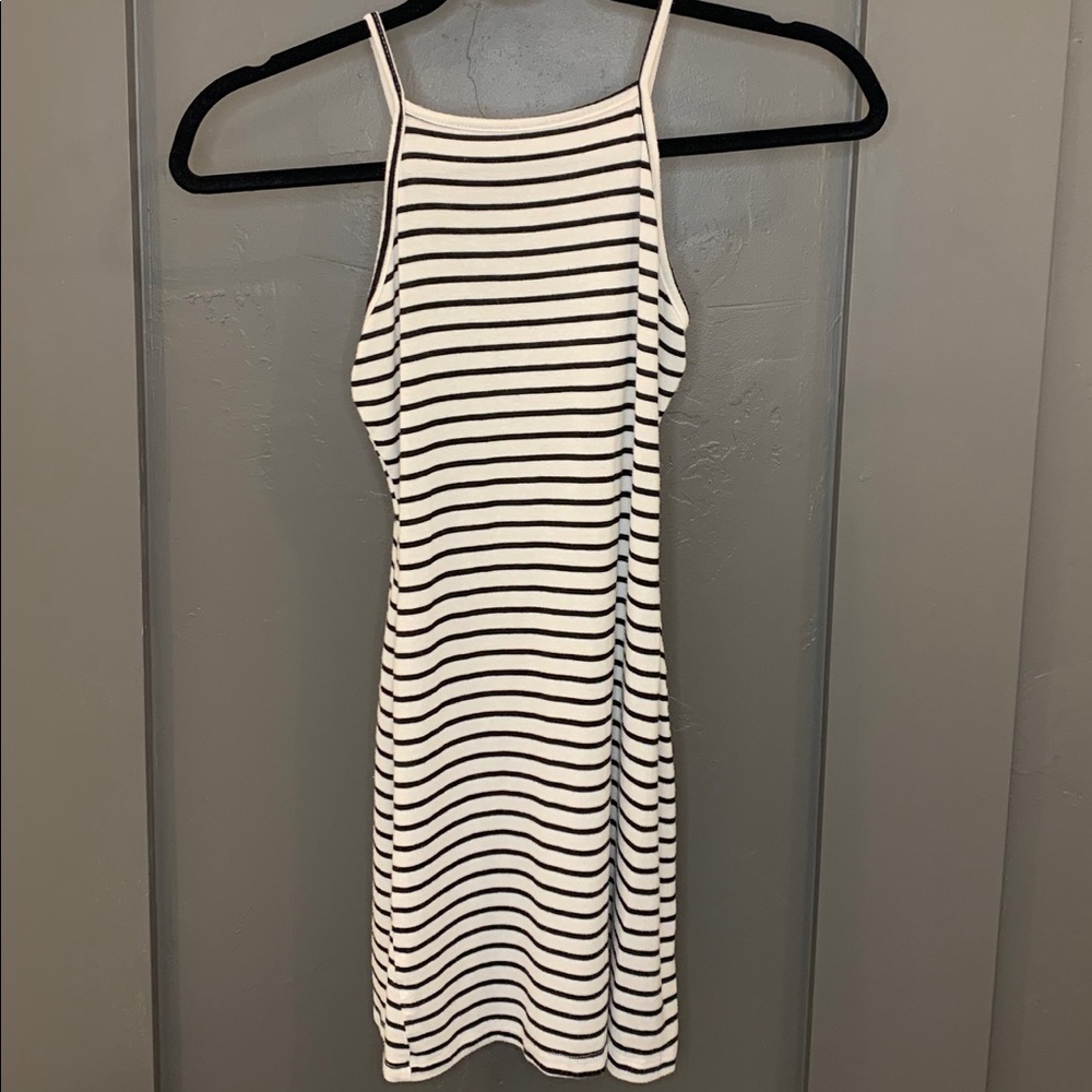 LA Hearts White w/ Black Stripes Dress